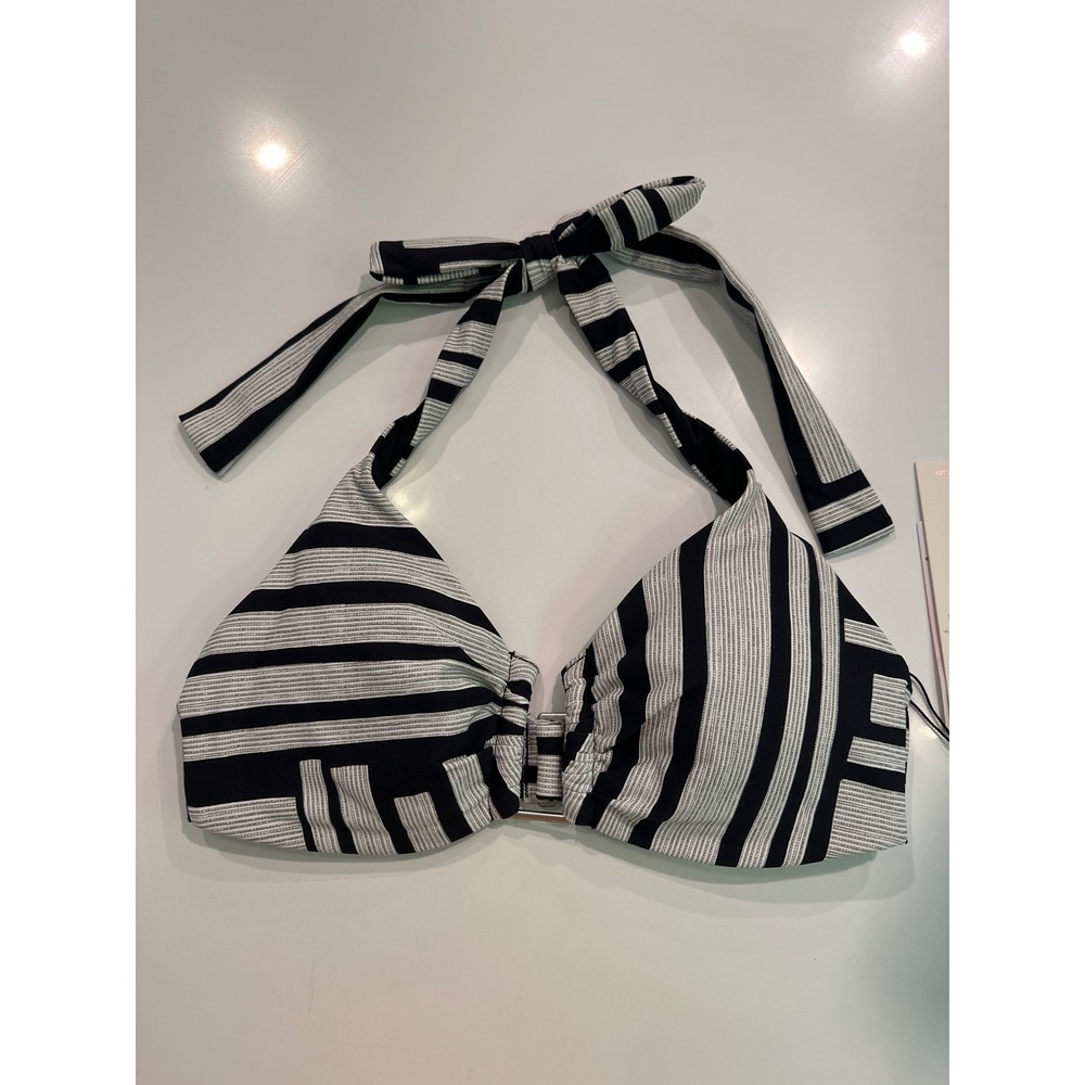 Calia Ubar Halter Bikini Top‎ Graphic Print Black XS WSA15203PRT NEW